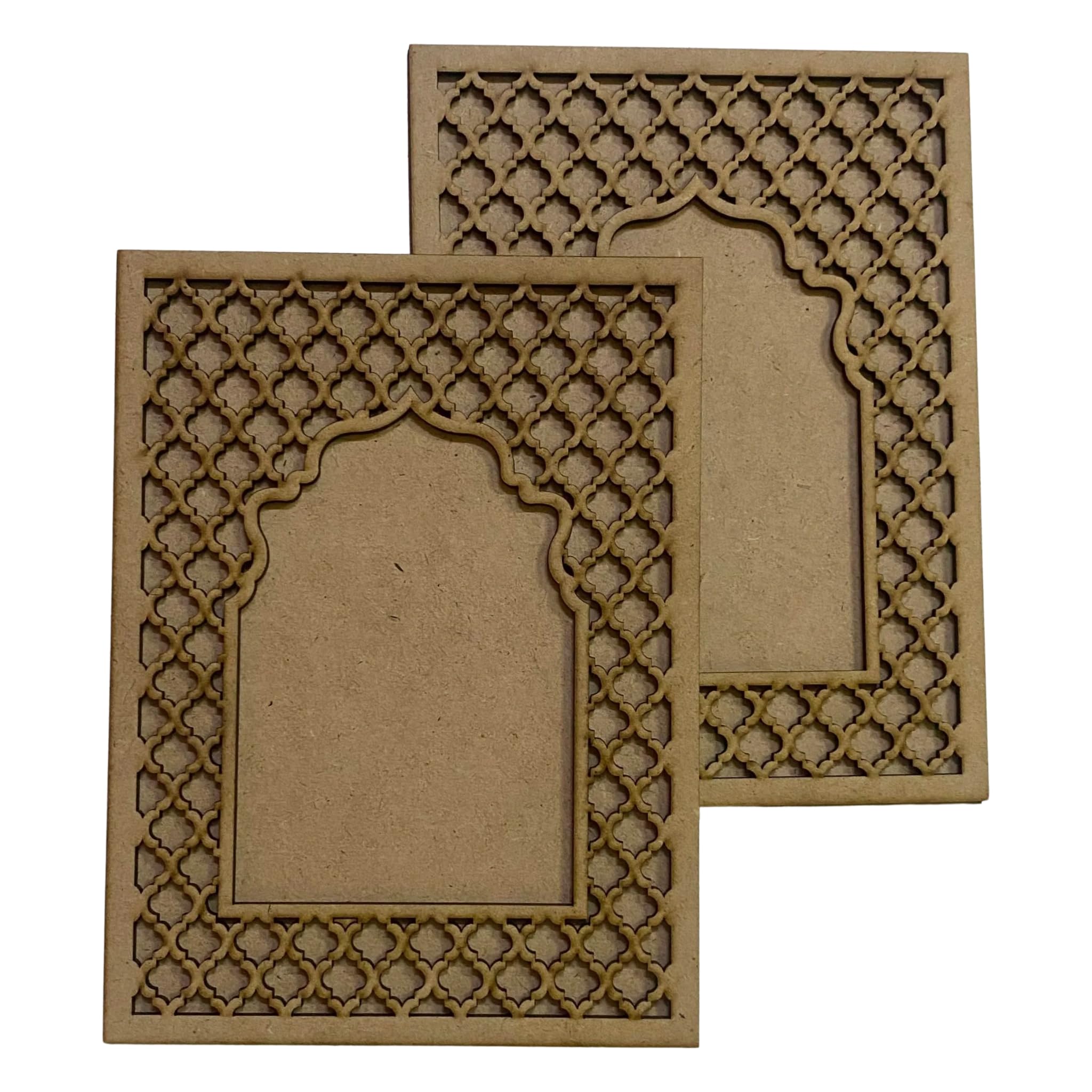 American Elm MDF Jharokha Cutouts Pack of 2 Jharokas Wall Decor MDF Frames for Art and Craft, 8x6 Inch Unfinished Wooden Panel 4