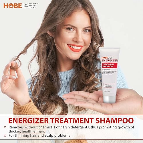 Miniatura 4 de Hobe Labs Champú de tratamiento Energizer con aceite de jojoba, 4 onzas líquidas Bio-Ferm Penetra y elimina el exceso de sebo sin productos