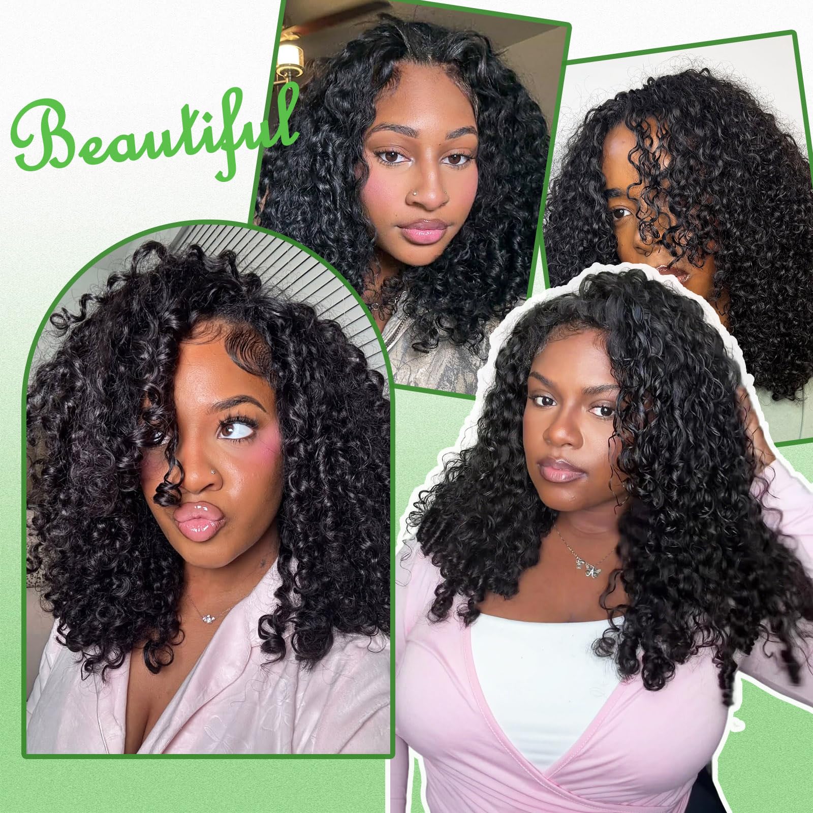 Burmese Curly Crochet Hair 8 Packs Knotless Pre-Looped Synthetic Extensions