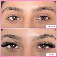 Vista 6 de Pestañas postizas de aspecto natural, pestañas postizas completas de visón sintético, pestañas postizas de 0.631 pulgadas, pestañas postizas finas