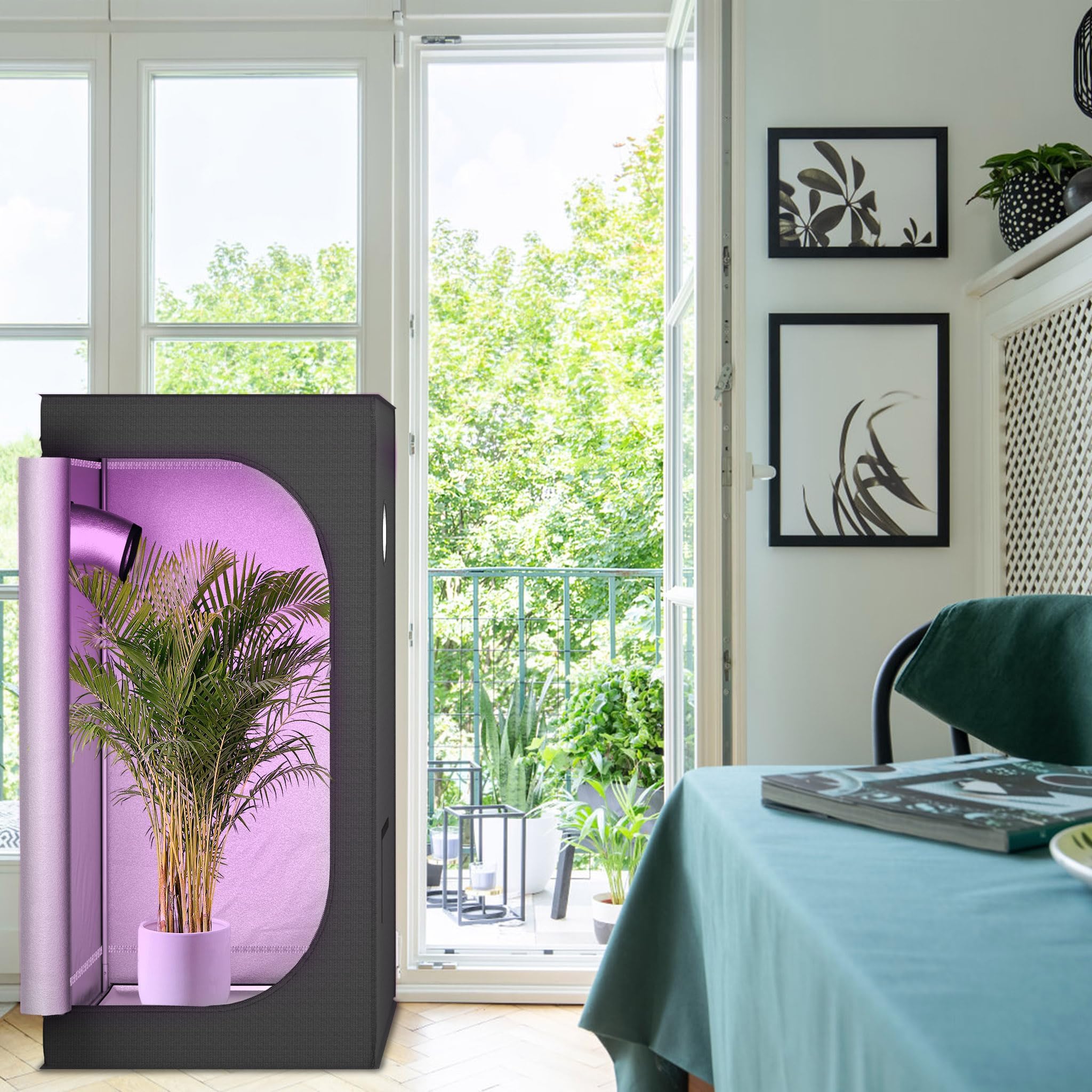 FIVMEN Serre a tenda 40x40x120 cm Tenda da coltivazione con Mylar riflettente, impermeabile e a tenuta stagna, serra per coltivazione indoor, serra per la crescita delle piante, per la coltivazione