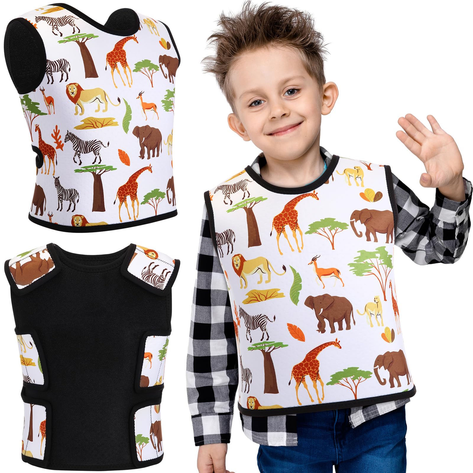 Janmercy Kid Compression Vest, Age 2 to 9, Wildlife, Small