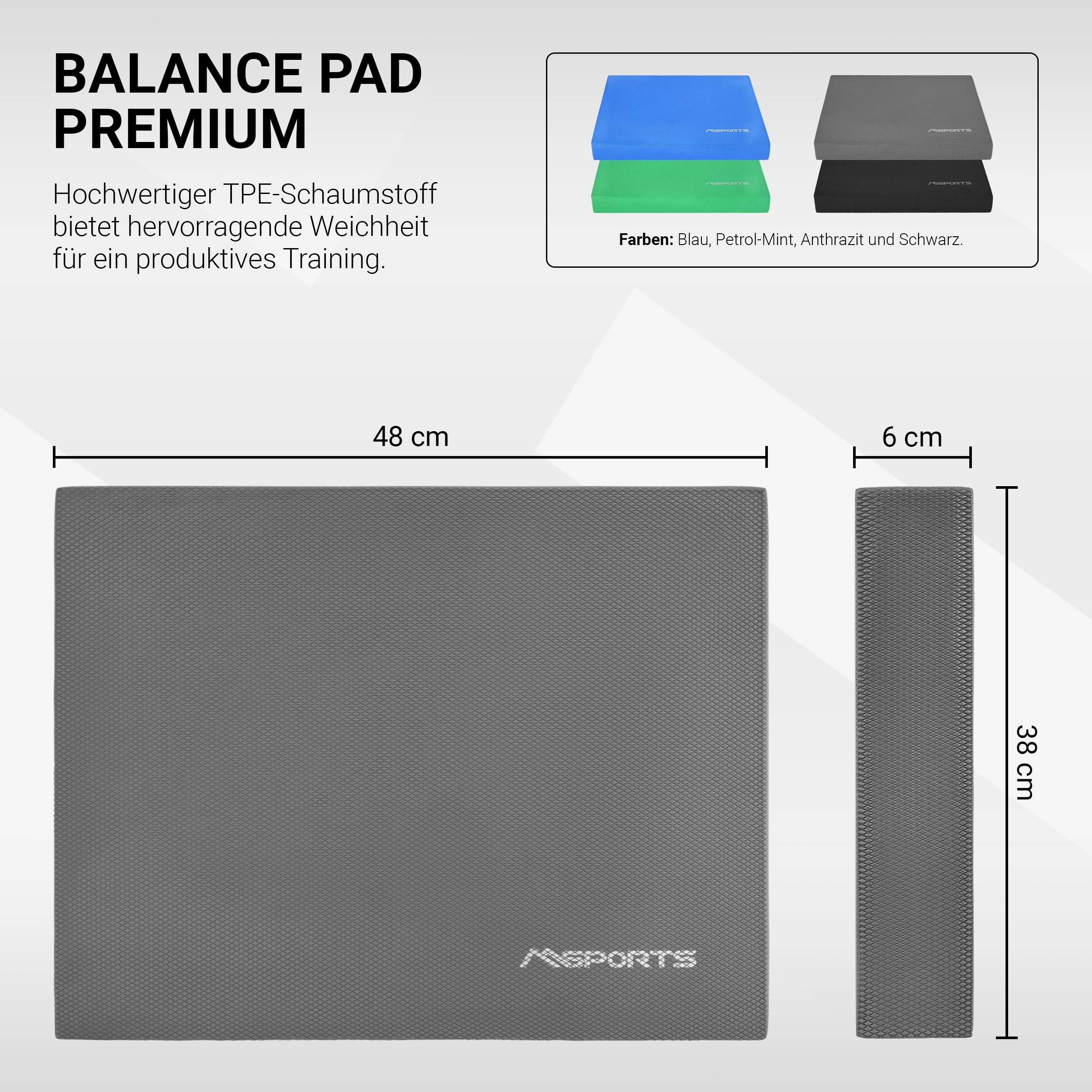 Balance Pad Premium - incluye Póster de ejercicios - Entrenamiento de equilibrio y coordinación, Tabla de Equilibrio