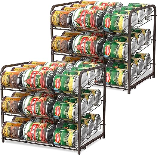 Can Organizer for Pantry Stackable 2 Pack, Can Storage Organizer Rack