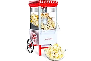 Nostalgia Vintage Hot-Air Popcorn Machine: Enjoy Oil-Free, Healthier Popcorn at Home