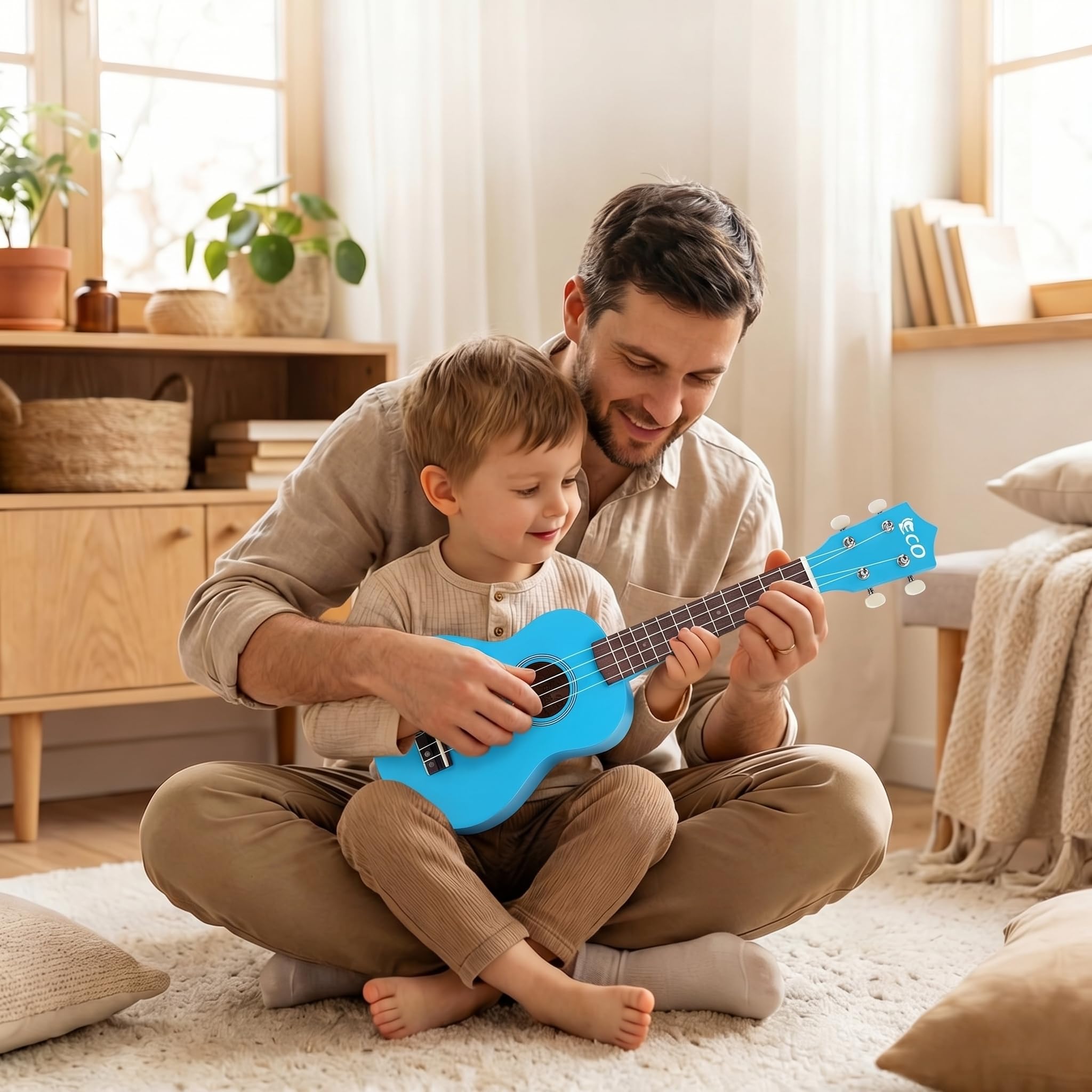 Kit de débutant ukulélé soprano pour enfants et débutants, Ukelele 21 pouces avec recueil de chansons, étui, sangle, accordeur, cordes et médiators
