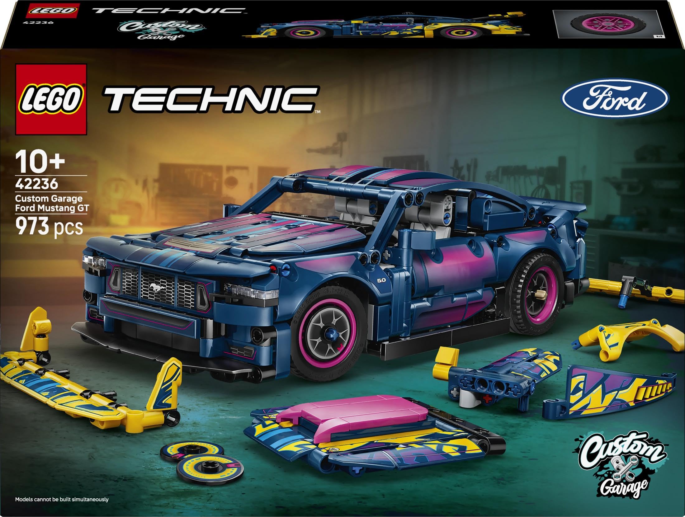 LEGO Technic Warsztat tuningowy: samochód Ford Mustang GT 42236 | Model samochodu, klocki konstrukcyjne Technic, prezent dla fana motoryzacji, zabawka dla 10-latka, 973 elementy