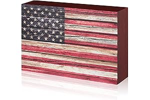 Patriotic Wooden American Flag Plaque: Vintage Rustic Decor for Your Home