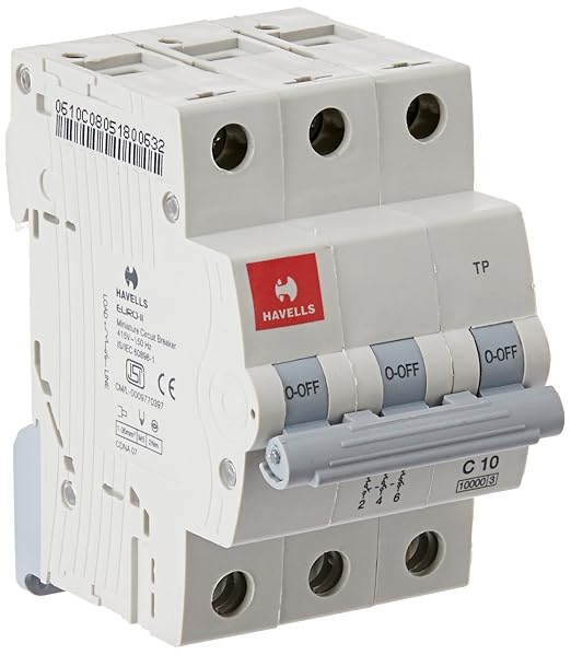 Havells DHMGCTPF010 PVC Plastic 10A MCB TP C Curve (White)