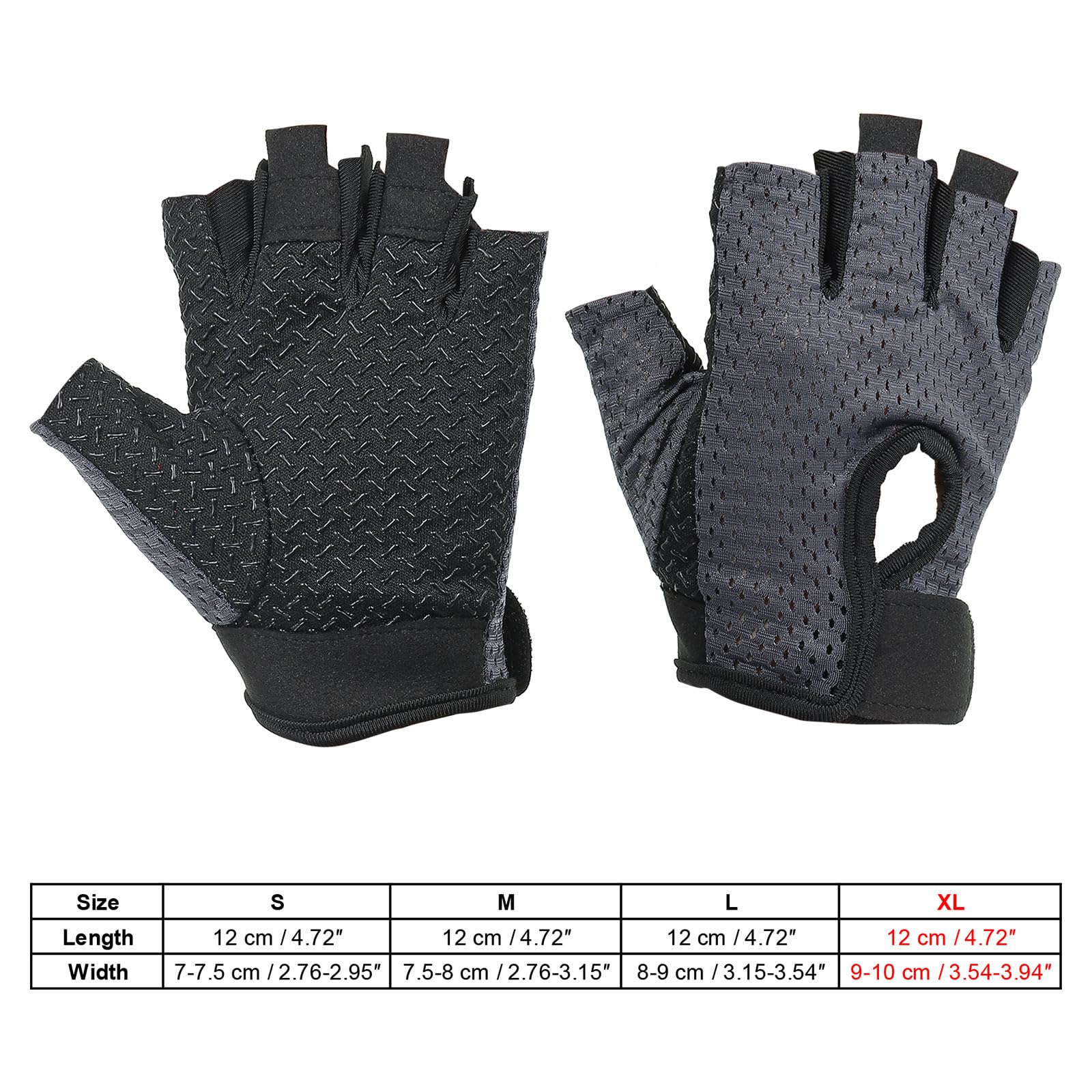 PATIKIL Fishing Gloves, 1 Pair Breathable Fingerless Sun Protection Gloves for Men Women Rowing Kayaking Cycling Hiking, Grey (XL Size) - Image 3