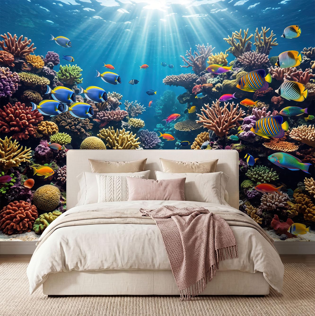Vlies Fototapete 3D Natürlich Tropisch Wand Tapete Bunt 400 x 280 cm
