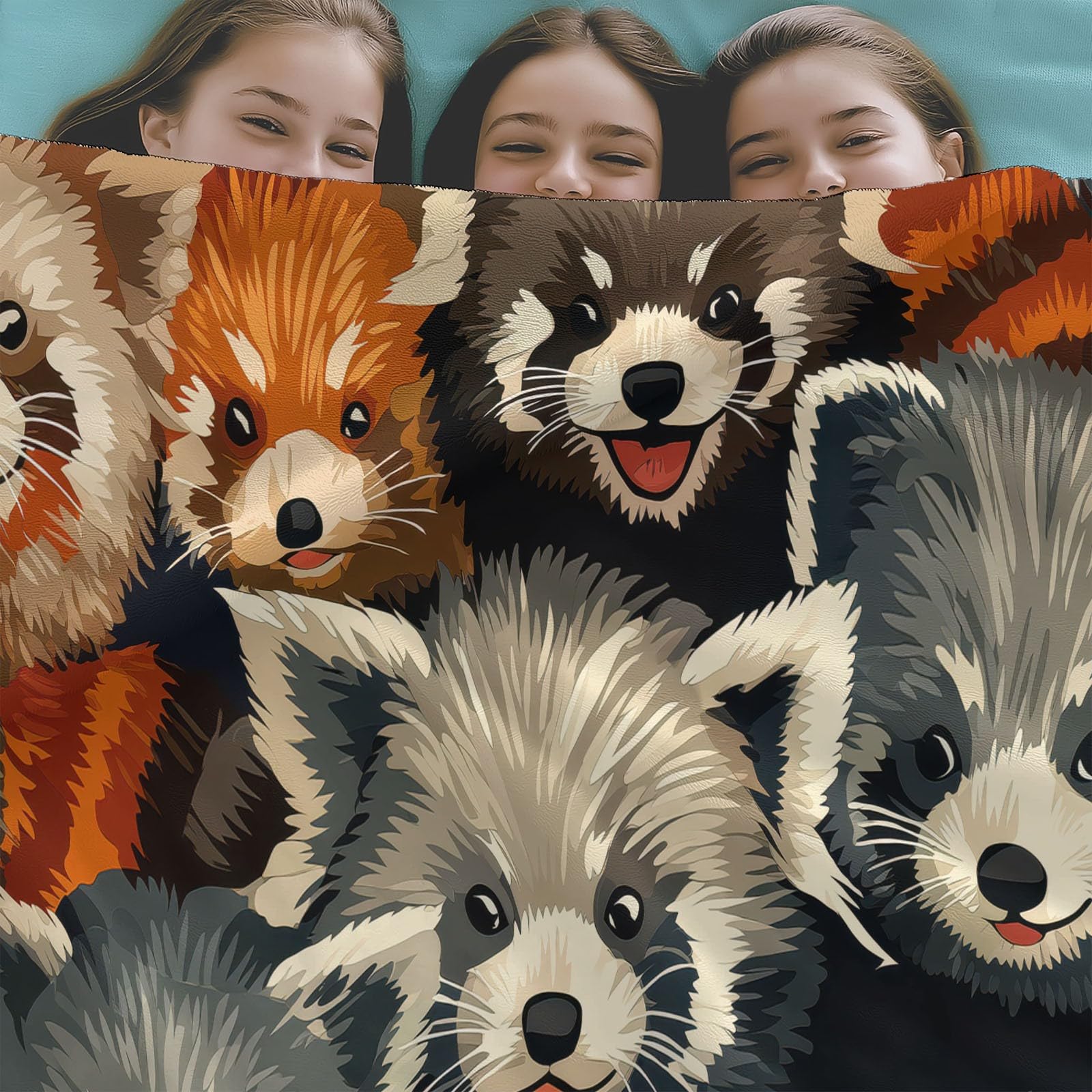 Couverture Plaid Polaire Panda Roux Animal De Dessin Animé 180x200 cm Plaid Douillette Confortable pour Canapé et Lit 2 Personnes, Couverture d'hiver pour bébé Enfant Chaude et Douce