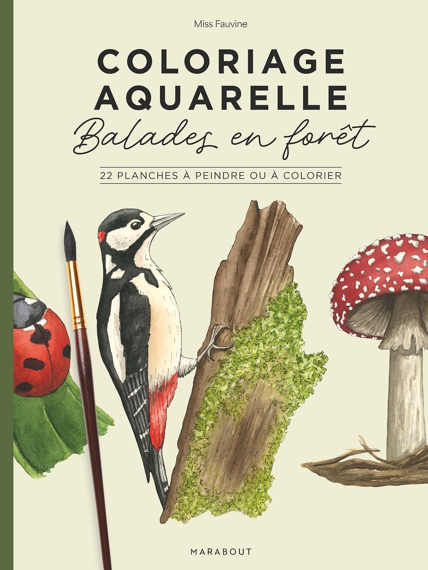 Coloriage aquarelle - Balades en forêt: 22 planches à peindre ou à colorier: 39687