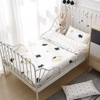 Vista 5 de MEJU Funda de edredón 100% algodón con diseño de botella de leche de vaca 43" X 59" + funda de almohada 13" X 19", juego de ropa de cama con cierre