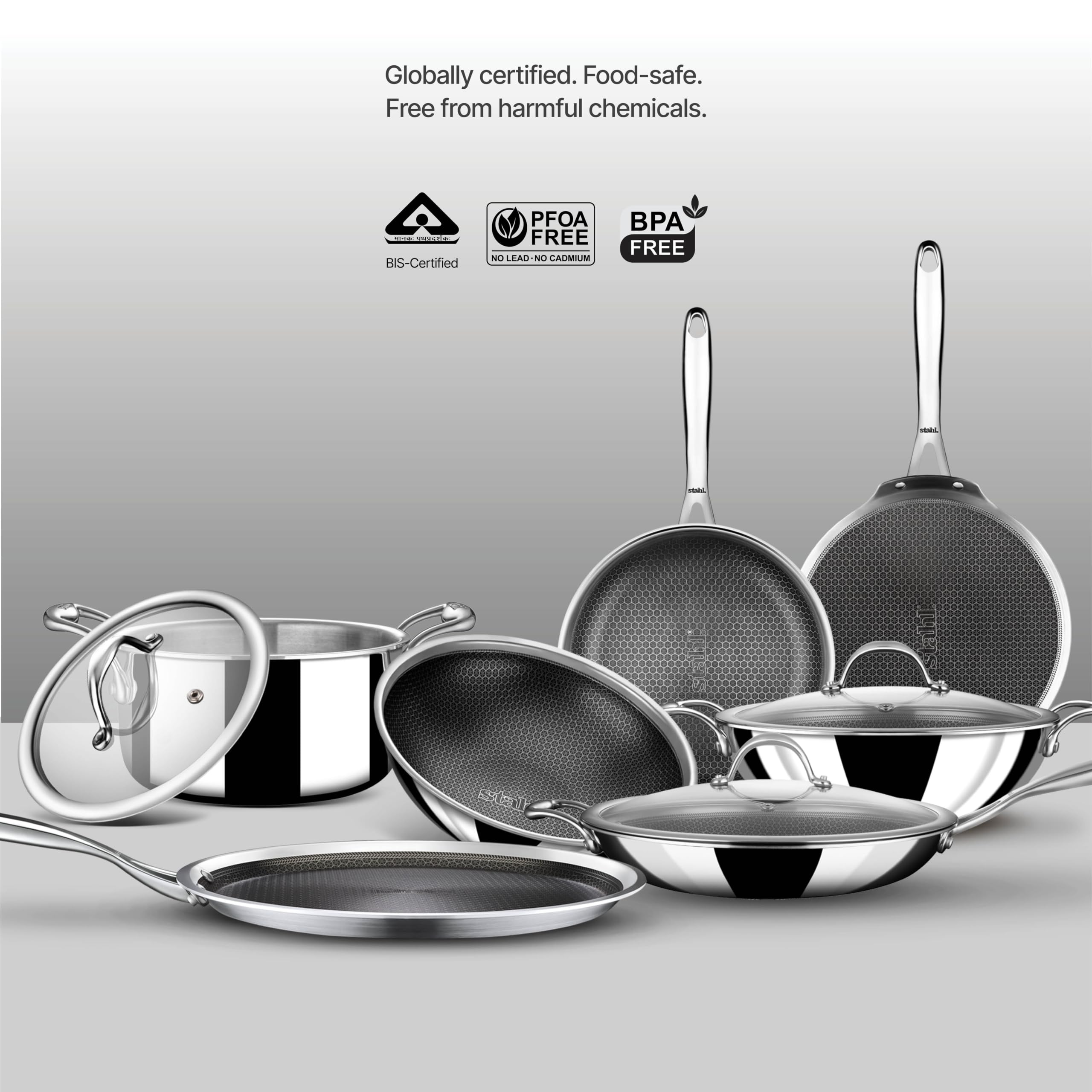 Stahl Hybrid Kadai - 3.3L Triply Cookware -8