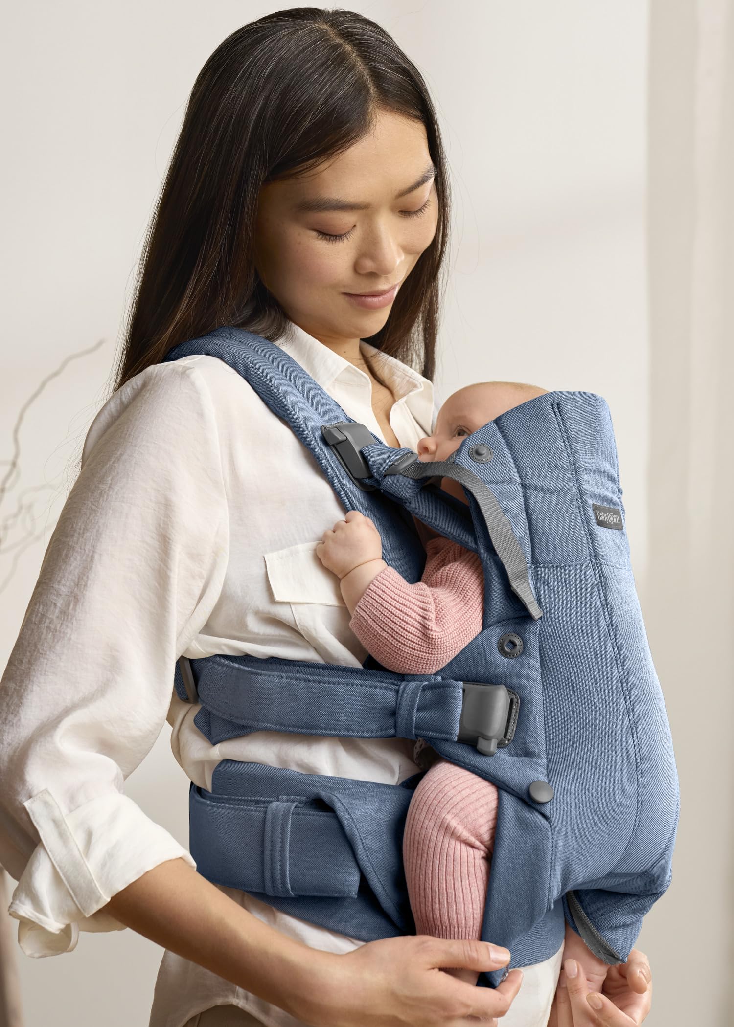BabyBjörn Babytrage Harmony, Gewebt Melange, Blau