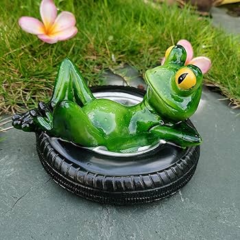 Amazon.co.jp: 池の装飾屋外のカエルの置物,樹脂カエル池