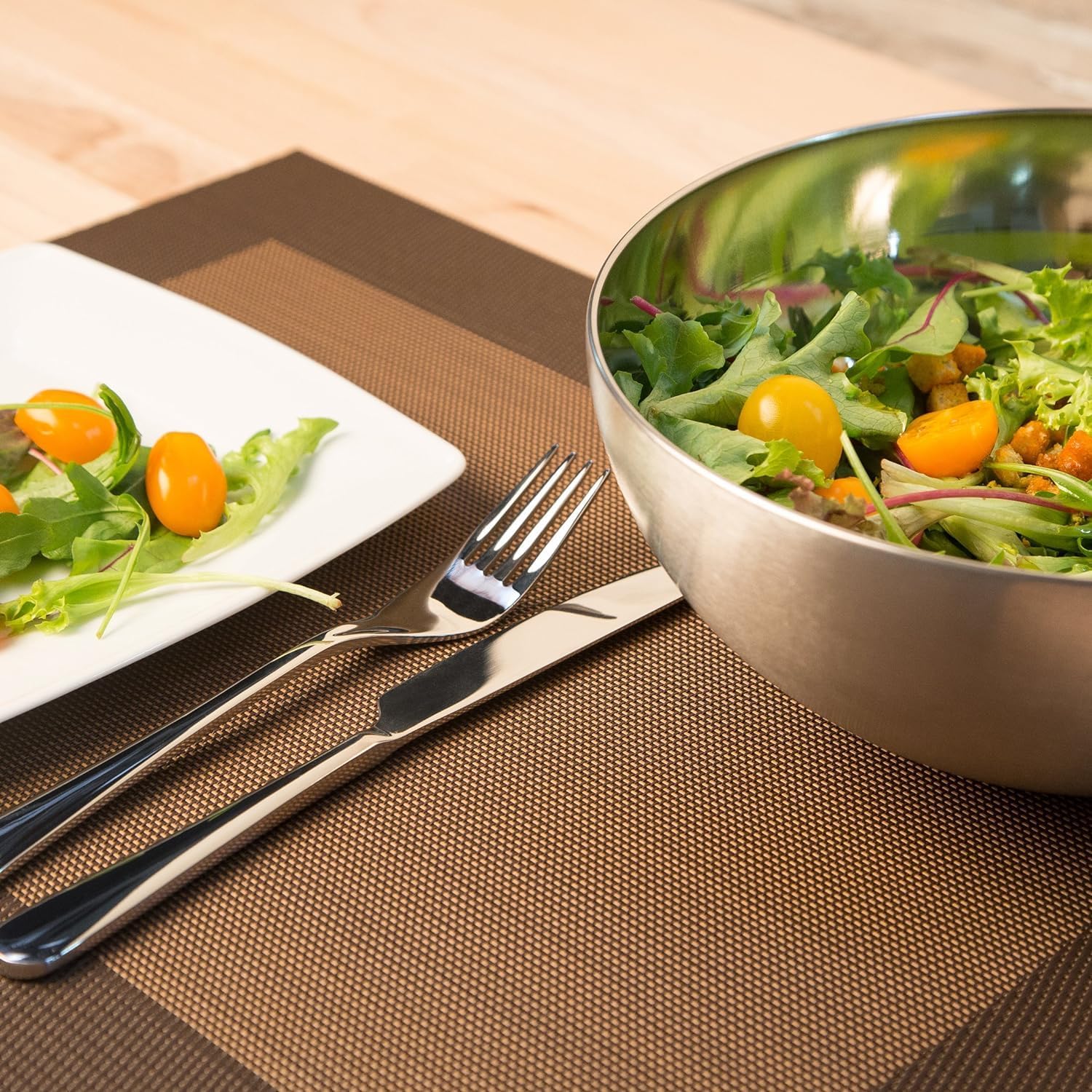 MGE - Insalatiera Premium in Acciaio Inox - Ciotole in Acciaio Inossidabile - Ciotola da Cucina Multifunzionale - Ciotola per Alimenti, Insalatiera, Fruttiera - Contenitore per Alimenti - 29,5 cm