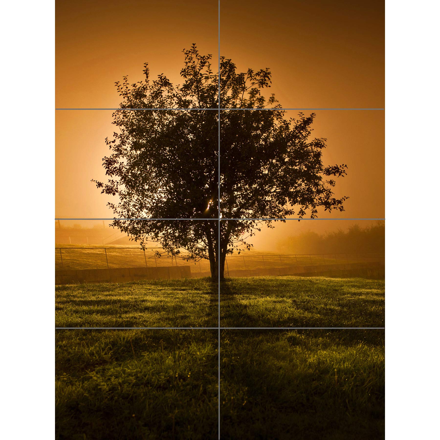 Artery8 Lone Tree Sunset Photo XL Giant Panel Poster (8 Sections)