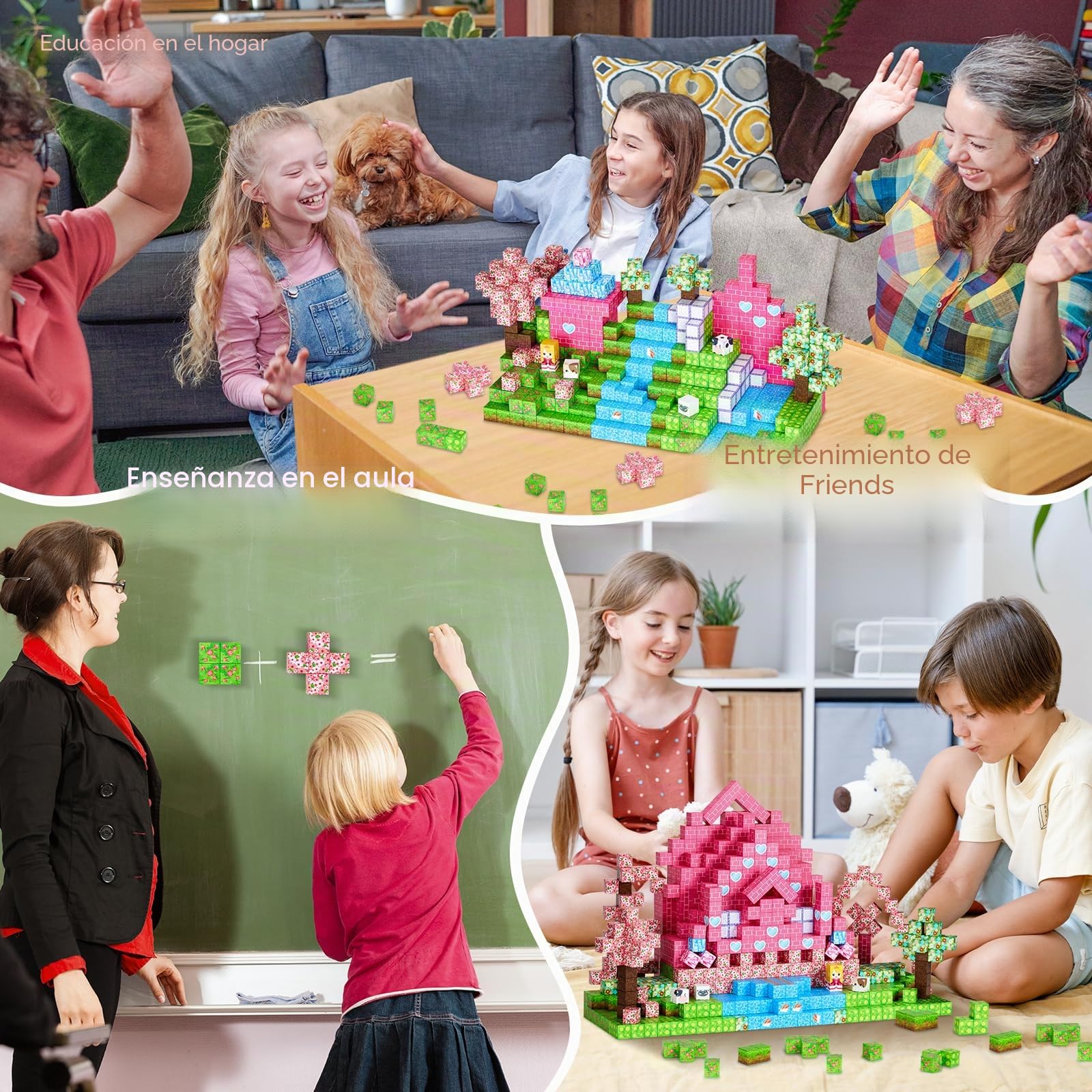 Coolzon Bloques de Construcción Magnéticos 154Pcs, Juguetes Creativos de Bloques Magnéticos Juguetes Sensoriales,Juego de Construcciones Magneticas de Regalos para Niños de 3 + Años