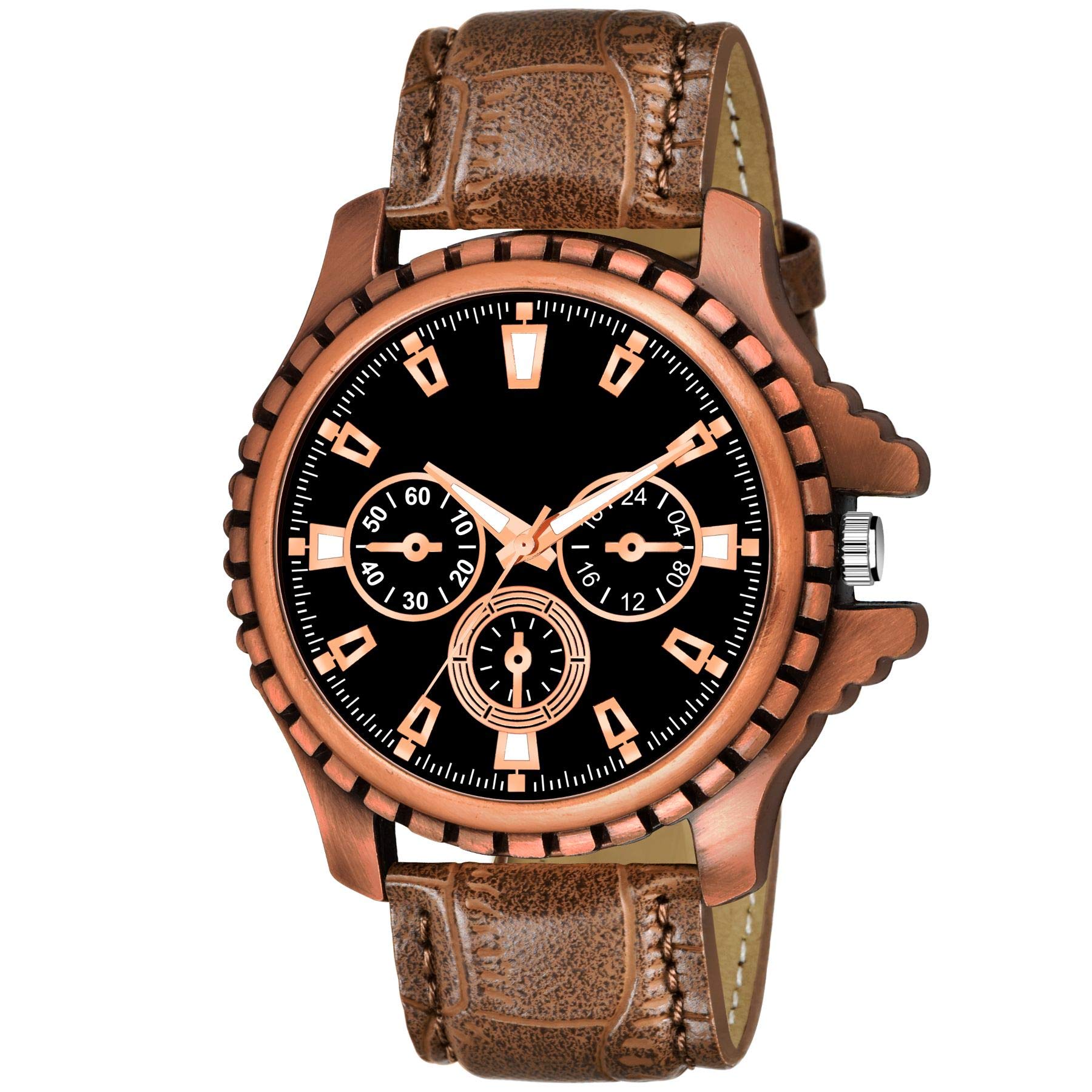 Premium Range and Attractive Look & Brown Colour Dial & Brown Colour Genuine Leather Analog Watch for Men