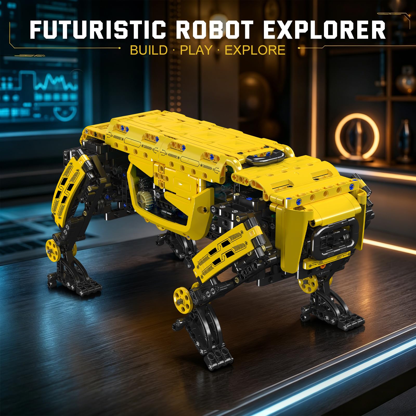 Mould King Technik Mechanischer Hund Bausteine Modell, 1170 Teile Ferngesteuerte Roboter Hundespielzeug Bausatz, Klemmbausteine Bauset als Spielzeug/Geschenk