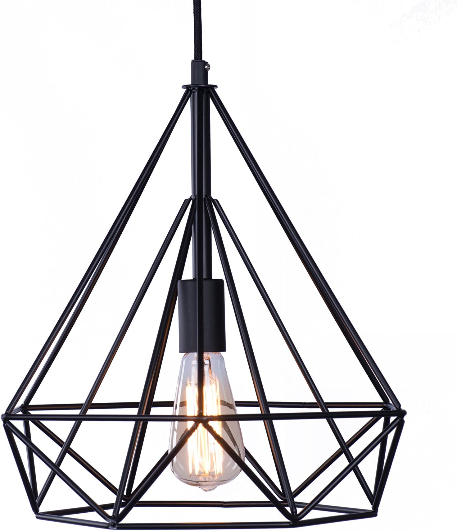Industrial Wrought Iron Diamond Pendant Light