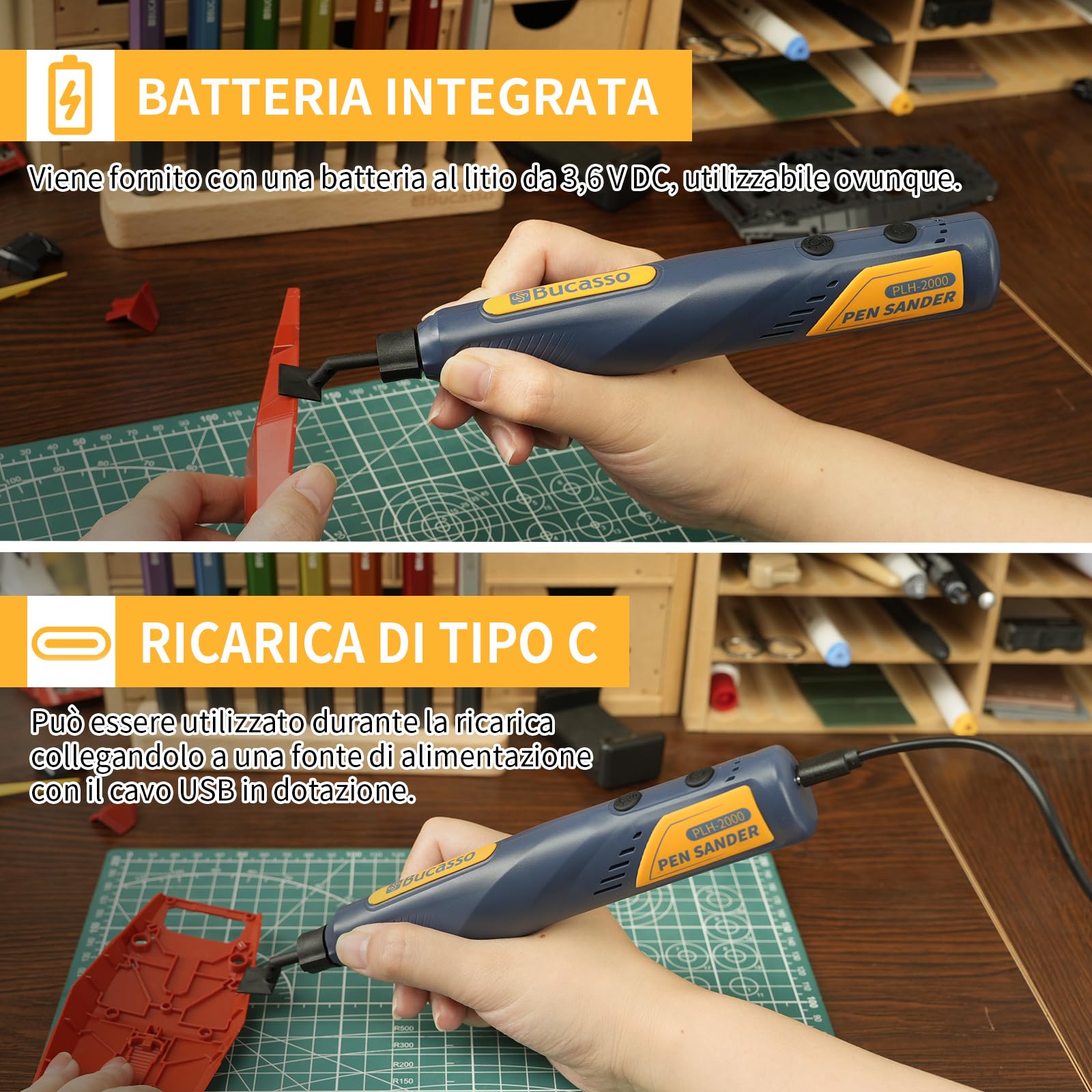 Levigatrice a penna senza fili, 5 velocità e ricarica USB con luce LED, utensile elettrico multiuso, mini levigatrice elettrica per levigatura, lucidatura, finitura, artigianato fai da te