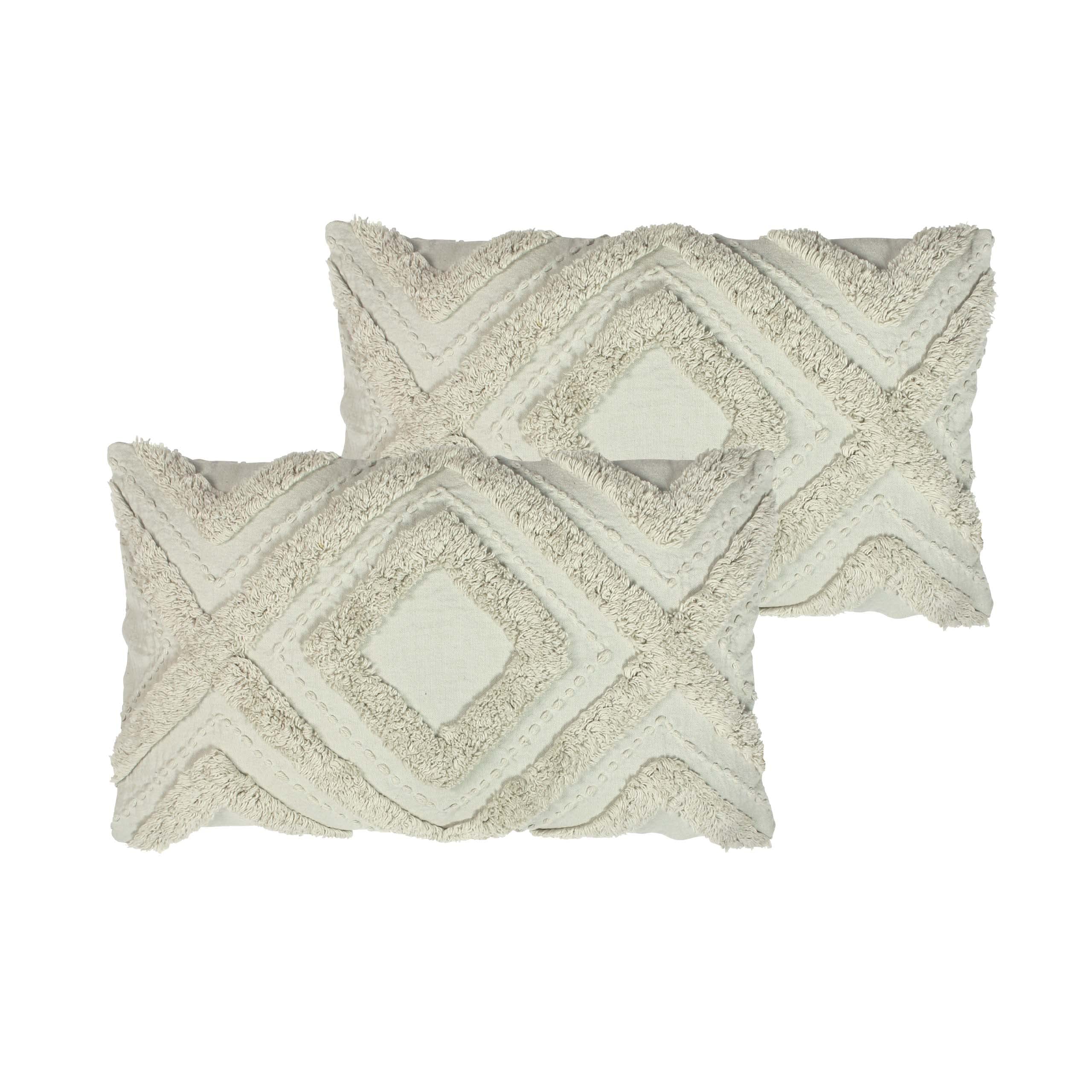 furn. Orson Feather Filled Cushions Twin Pack, Taupe, 30 x 50cm
