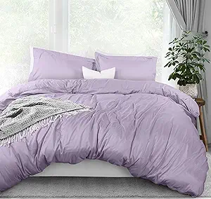 Utopia Bedding Duvet Cover Full Size - 3 Piece with Zipper Closure - 1 Comforter Cover 80X90 Inches & 2 Pillow Shams 20X26 Inches (Lavender) Comforter Not Included