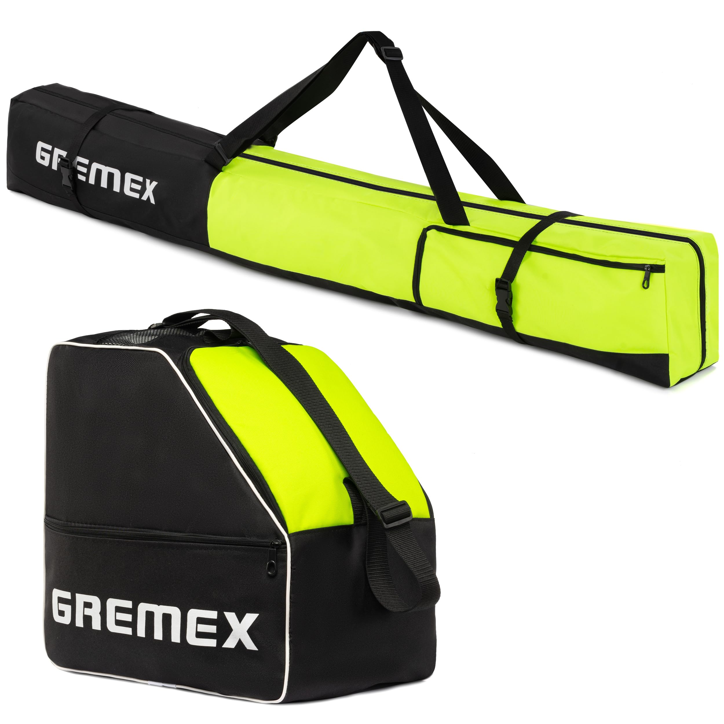 Sac à chaussures de ski - Sac de ski solide - Sac de ski - Sac imperméable pour chaussures de ski avec casque - Sac de ski pour 1 paire de ski - Sac à chaussures de ski avec compartiment pour