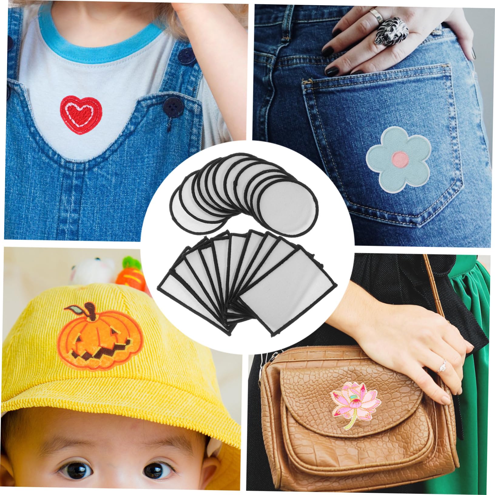 Lurrose 60pezzi Patch Termoadesivi Per Tessuti Di Toppe Per Decorazione e Riparazione Abbigliamento Applicazioni Per Jeans e Borse Facili Da Applicare e Personalizzare