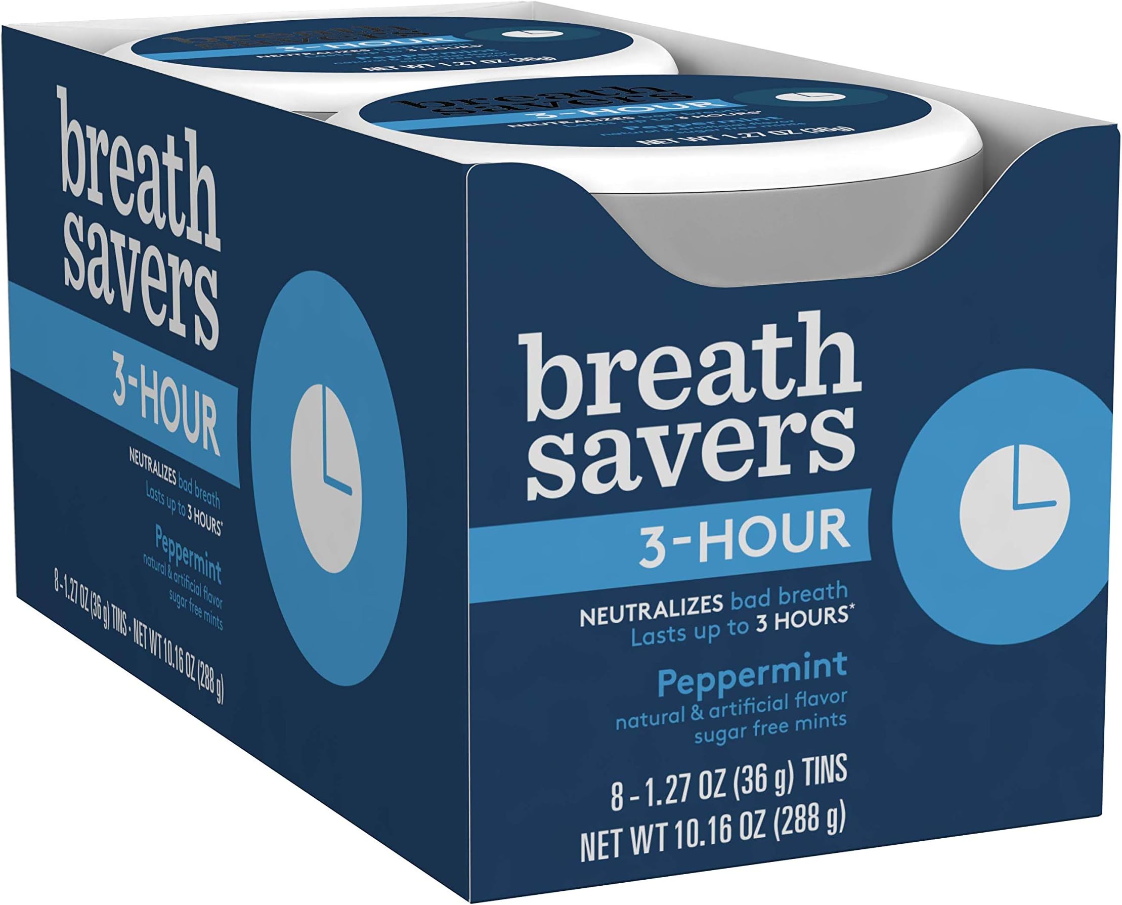 BREATH SAVERS Sugar Free Mints, Peppermint, 1.27 Ounce (Pack of 8)