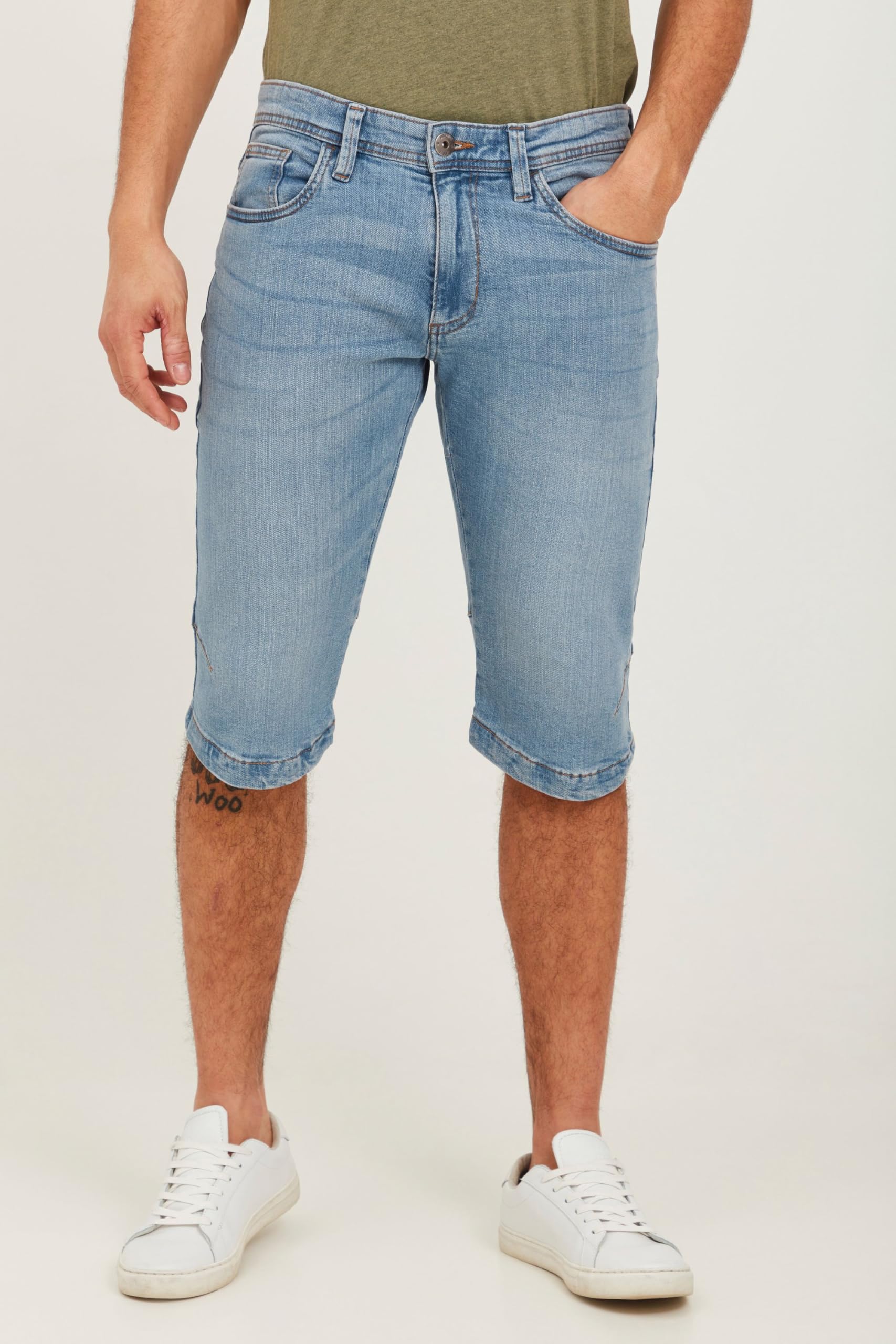 Indicode IDQuince Herren Jeans Shorts Kurze Denim Hose Eingrifftaschen Baumwollmischung Regular fit