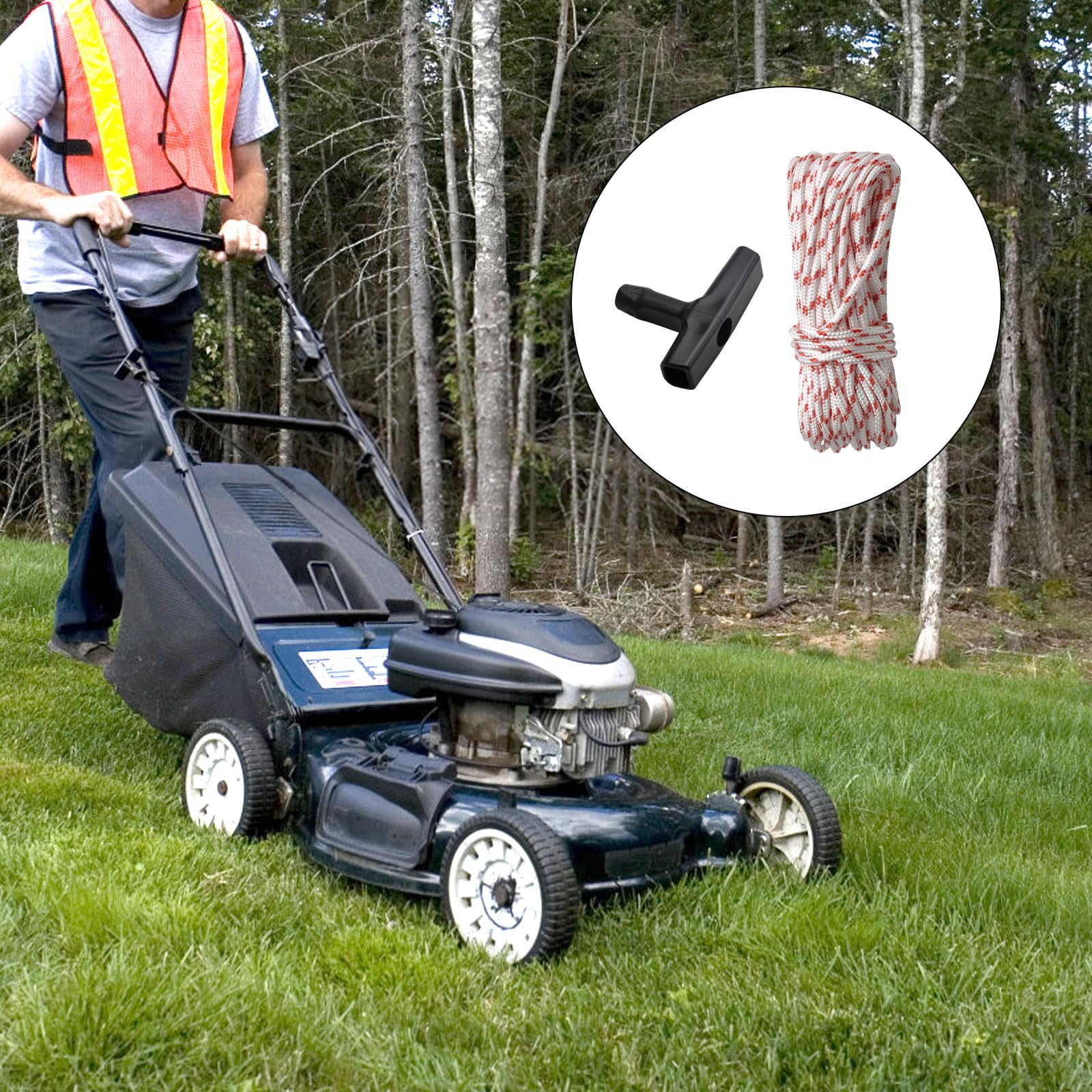 Corda Avviamento 10 Metri Con 3 Maniglie - Per Tosaerba, Motosega E Attrezzi Da Giardino