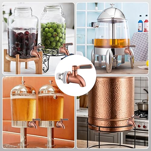 Miniatura 6 de Hgzaccompany Paquete de 2 espitas de repuesto de acero inoxidable para dispensador de bebidas, boquilla de metal para jarra dispensadora de bebidas,