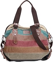 Eshow Borsa a Tracolla in Tela da Donna Multicolore Multifunzione Tote per Lavoro Uso Quotidiano Borse a Spalla Vintage alla Moda