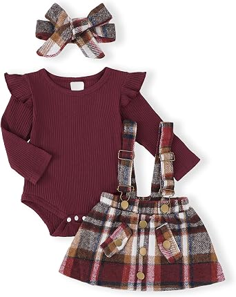 SODLON Newborn Baby Girl Clothes Dress Infant Overall Skirt Outfits 0-18M
