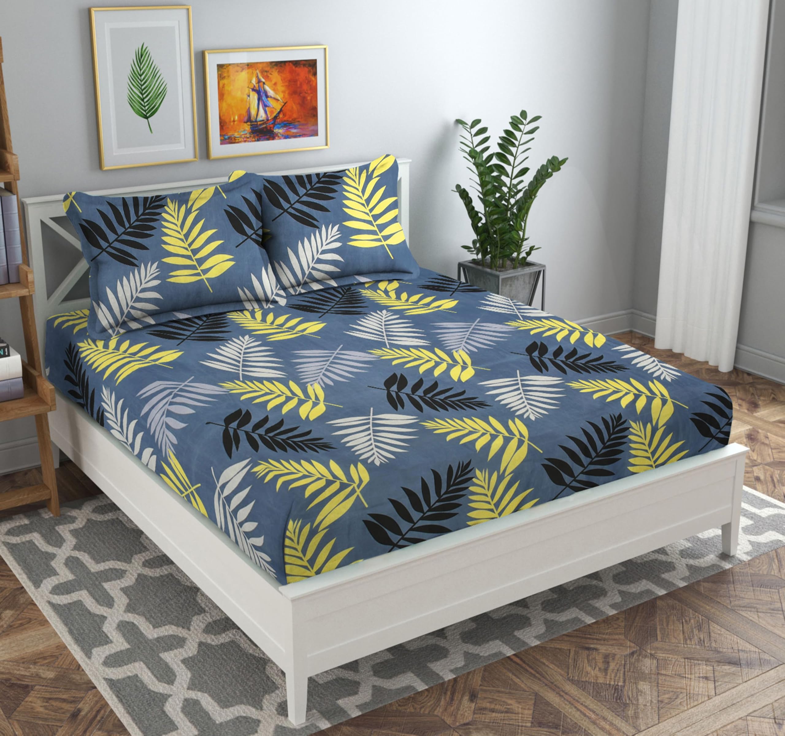 VAS COLLECTIONS Premium Double Bedsheet with 2 Pillow Covers