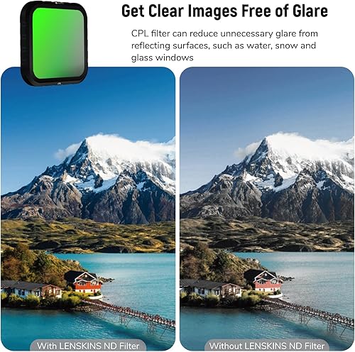 Miniatura 5 de Paquete de 4 filtros ND ND8 ND16 ND32 CPL para GoPro Hero 8 negro, filtro de densidad neutra delgada HD multicapa y filtro de lente polarizador