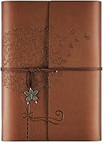 Vista 12 de OMEYA Cuaderno de cuero para diario, planificador de diario de escritura recargable, regalos para mujeres, hombres, niñas, hermanas, amigos