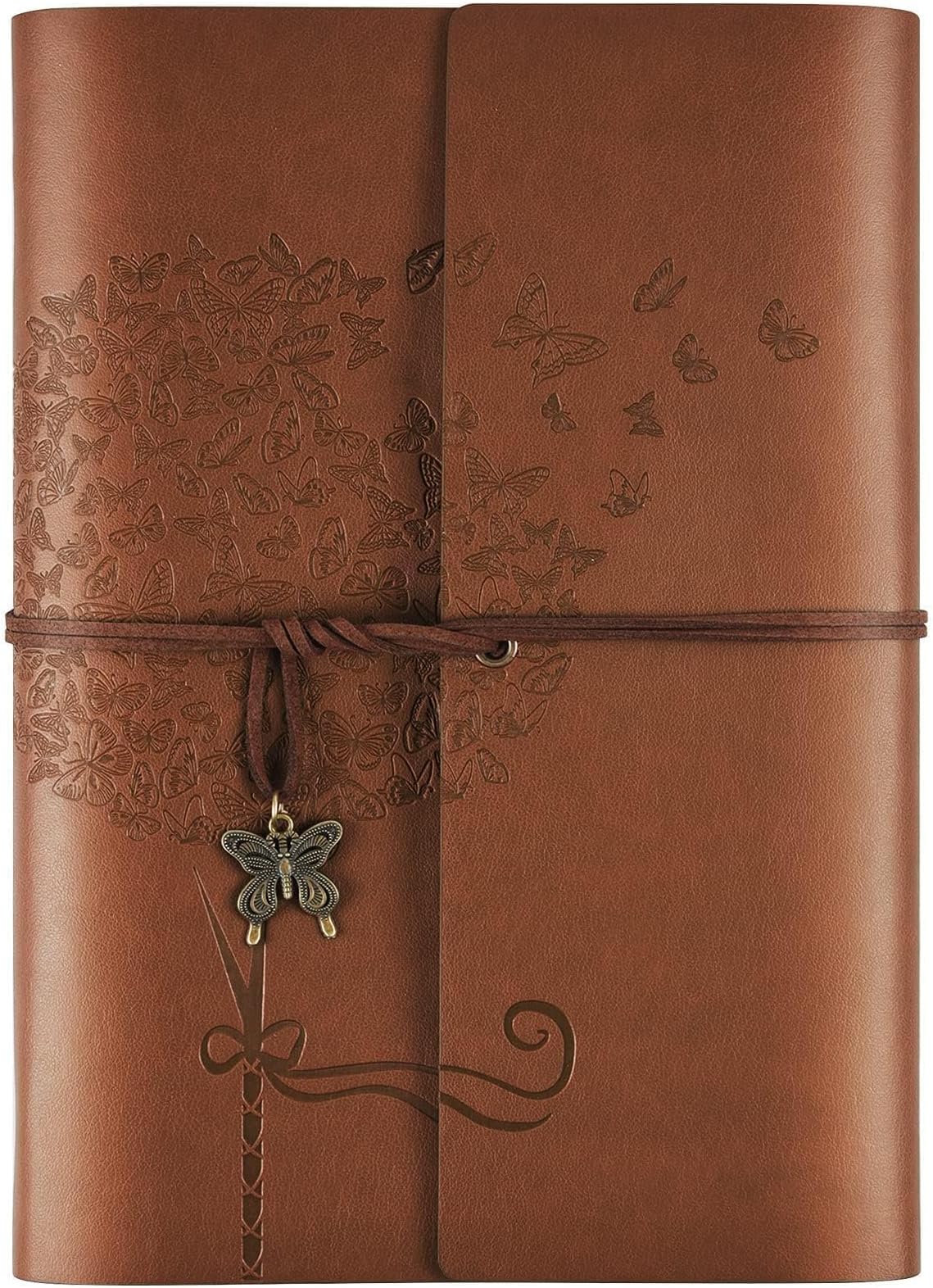 Leather Journal Notebook, Refillable Writing Journal Diary Planner for Women Girls (Brown, A5-9.3''×6.3'')