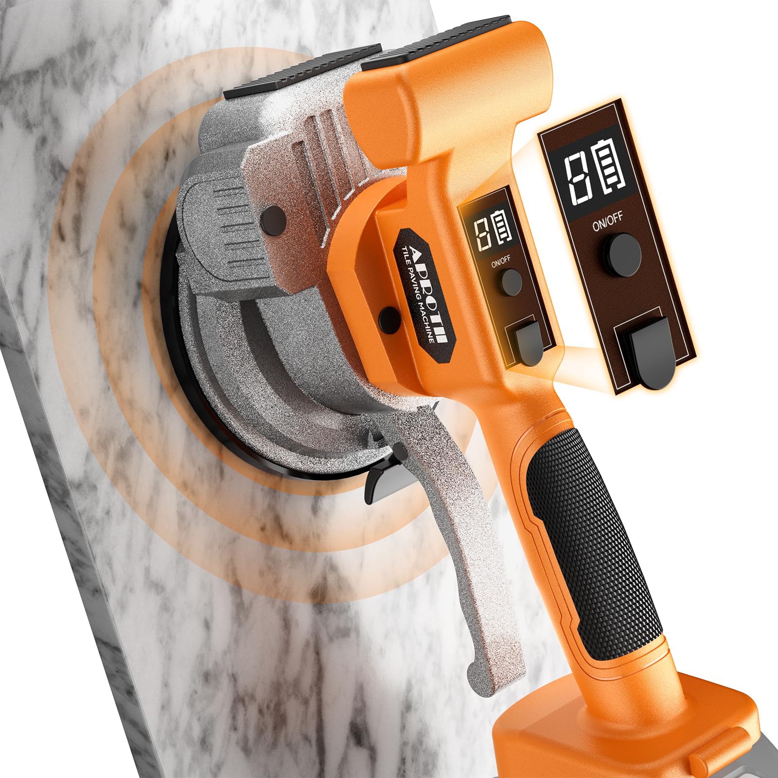 Maquina Vibradora Azulejos Compatible con Batería Makita 18V, Vibrador Ventosas Para Azulejose con 9 Velocidades, Pantalla Digital para Baldosas Grandes(Batería-agotada)