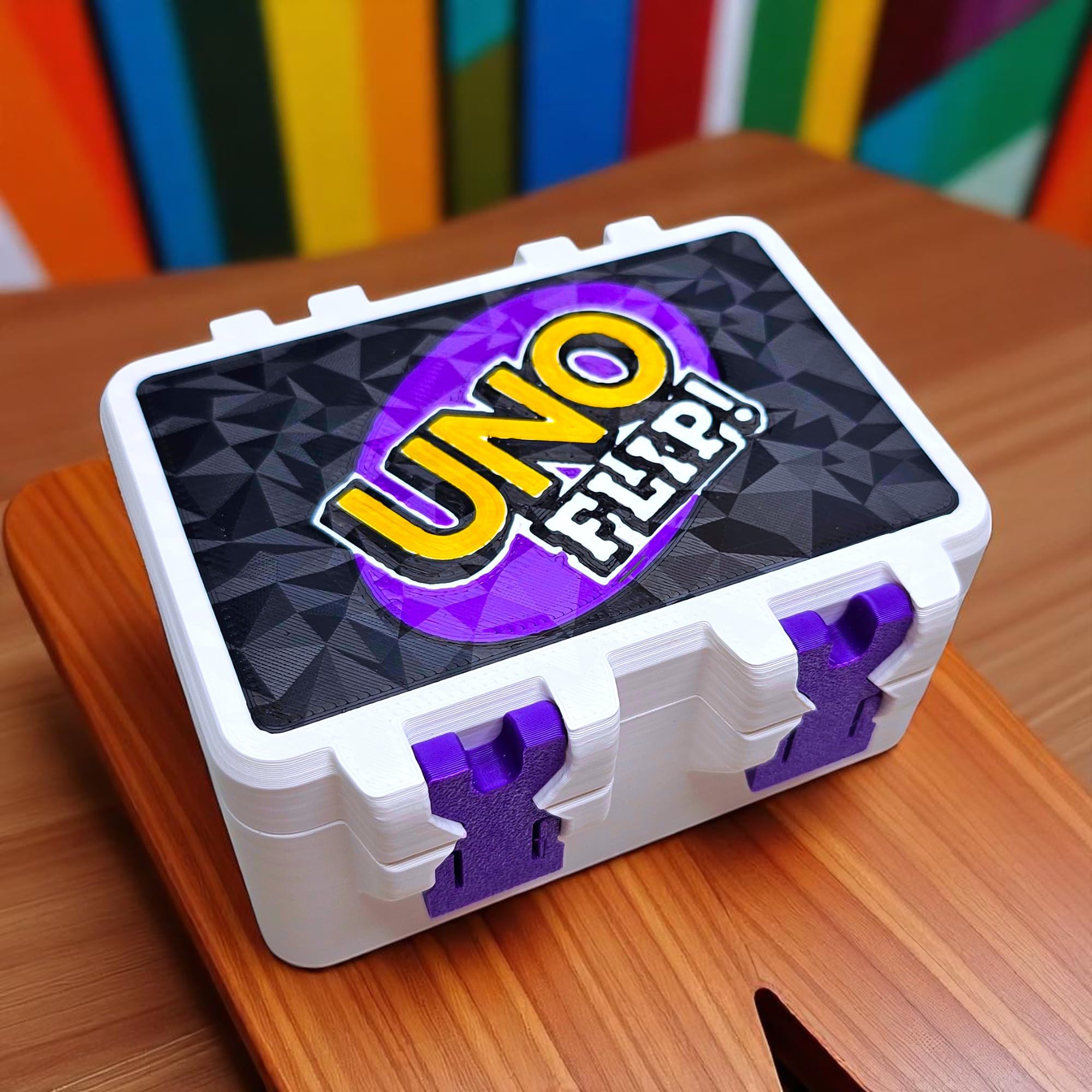 Sentosa UNO Flip Card Game Storage Box with Detachable Tray, Snap-On Locks (Single Deck Storage Box Only)-image-1