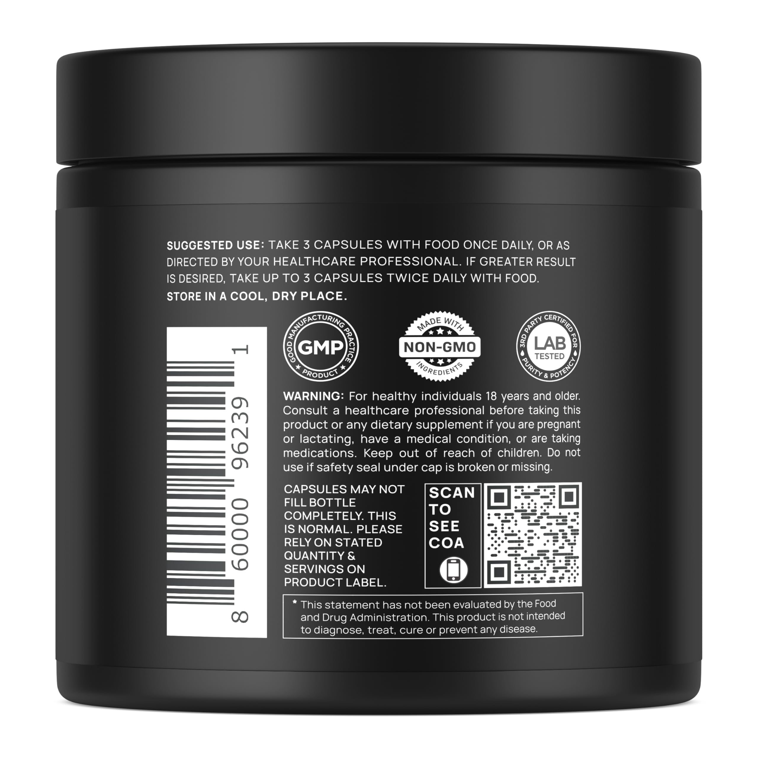 200x Strength Tongkat Ali for Men 10% Eurycomanone w. 30:1 Fadogia Agrestis — Amazon image 8