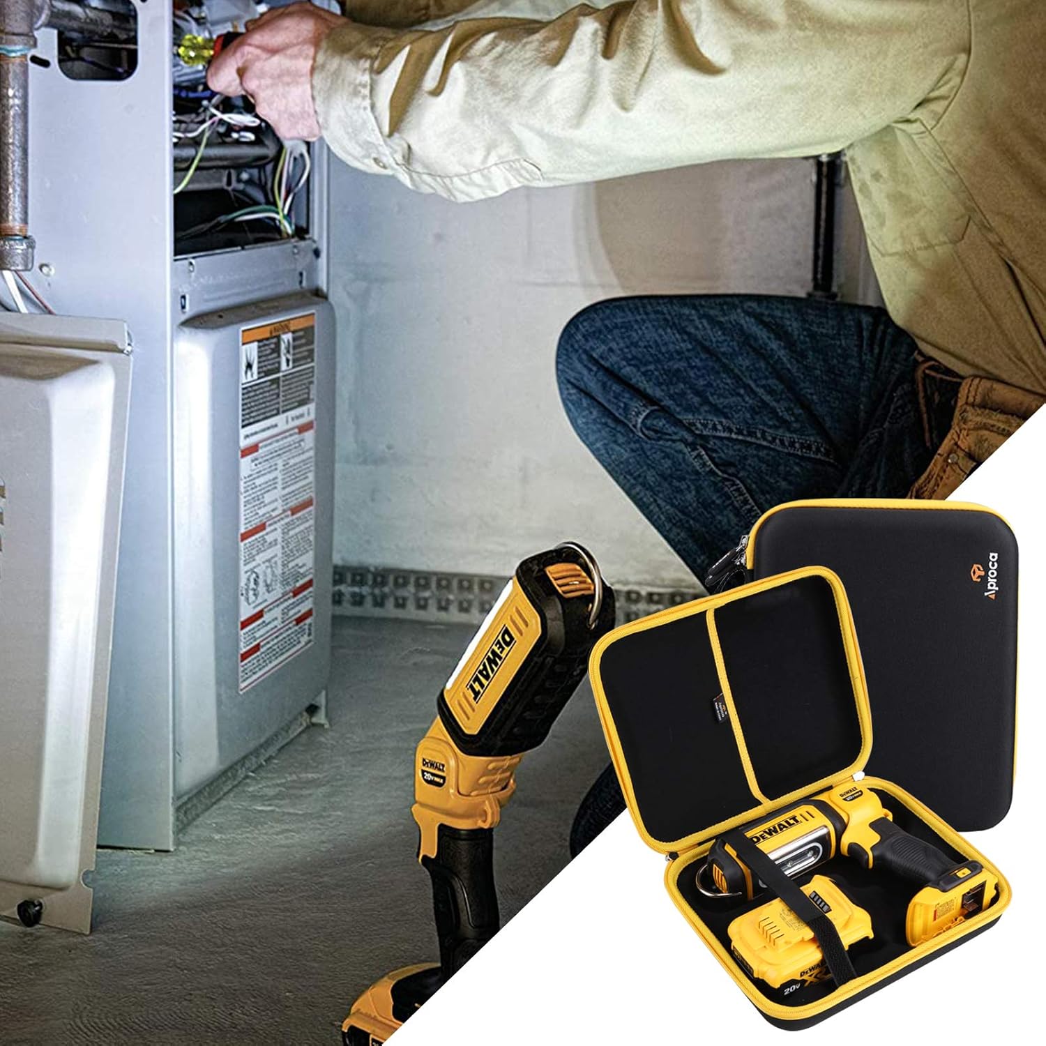 Aproca Case ompatible with DEWALT DCL050 20V MAX LED Work Light, Portable Storage Bag for Accessories (Case Only)