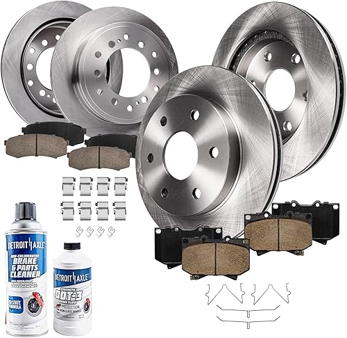 Miniatura 1 de Detroit Axle - Kit de frenos para Toyota Sequoia 2001 2002 2003 Rotores de freno de disco 4.7 pulgadas pastillas de freno de cerámica con reemplazo