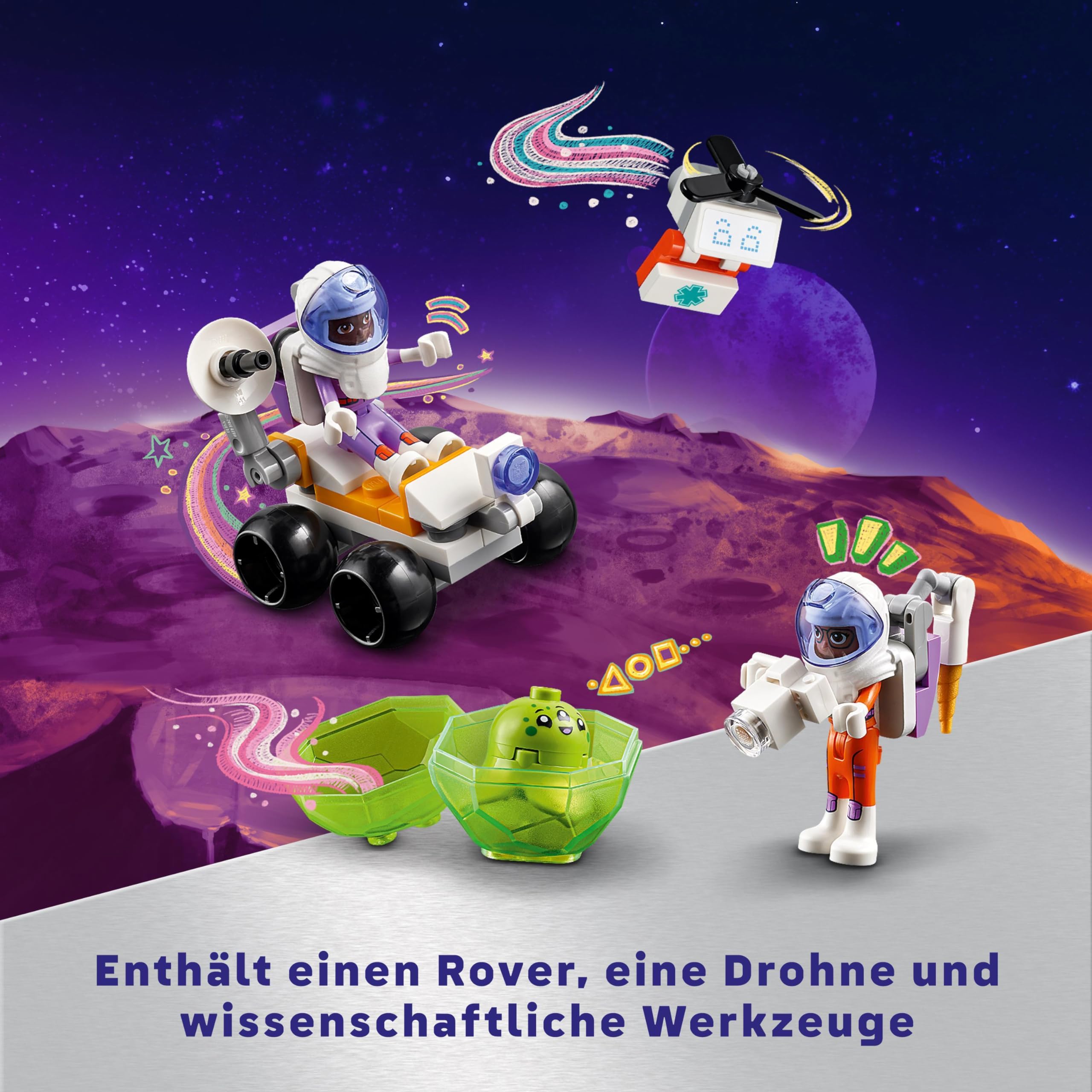 LEGO Friends Mars-Raumbasis mit Rakete, Weltraum-Spielzeug mit Space Shuttle und 4 Astronauten-Figuren, Geschenk für Mädchen und Jungen ab 8 Jahren, die Wissenschaft und Technik lieben 42605