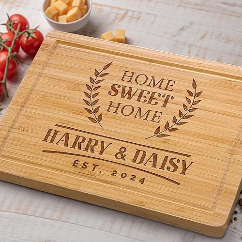 Miniatura 6 de Personalized Cutting Board Gift for Christmas, Home Owner Couple Gift Ideas, Customized Home Sweet Home Bamboo Cutting Board Gift for First Home