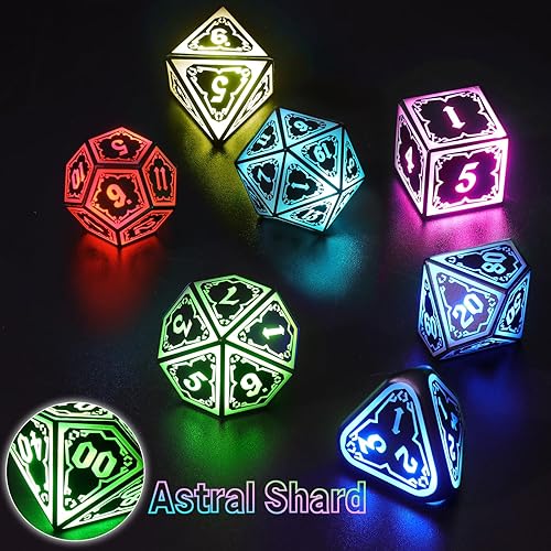 Miniatura 5 de FONVGOGO Dados LED, dados DND iluminados, recargables, intermitentes, juego de dados D&D intermitentes electrónicos intermitentes para Dungeons and